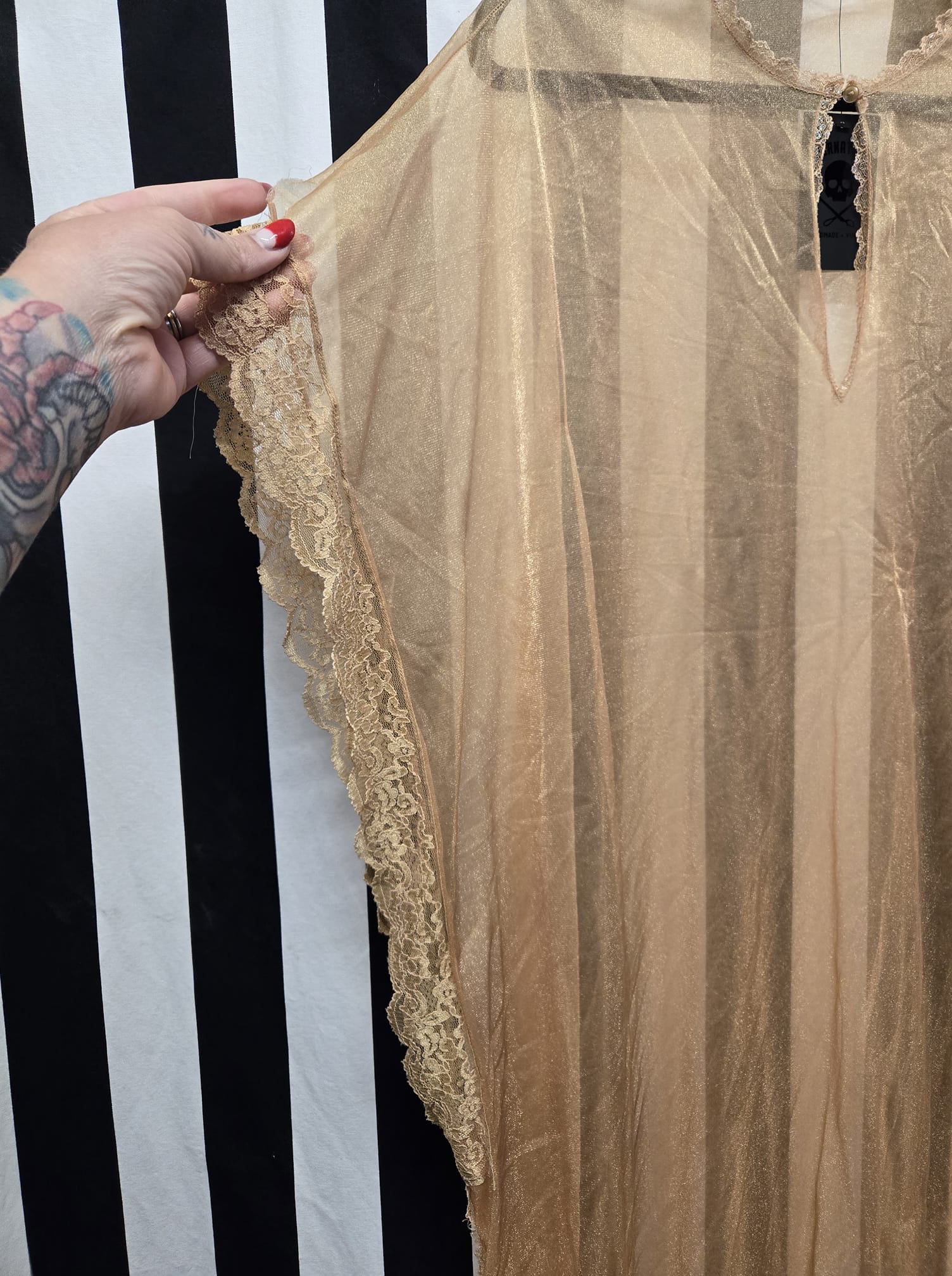Vintage 70s Orange Sheer Kaftan - Image 3
