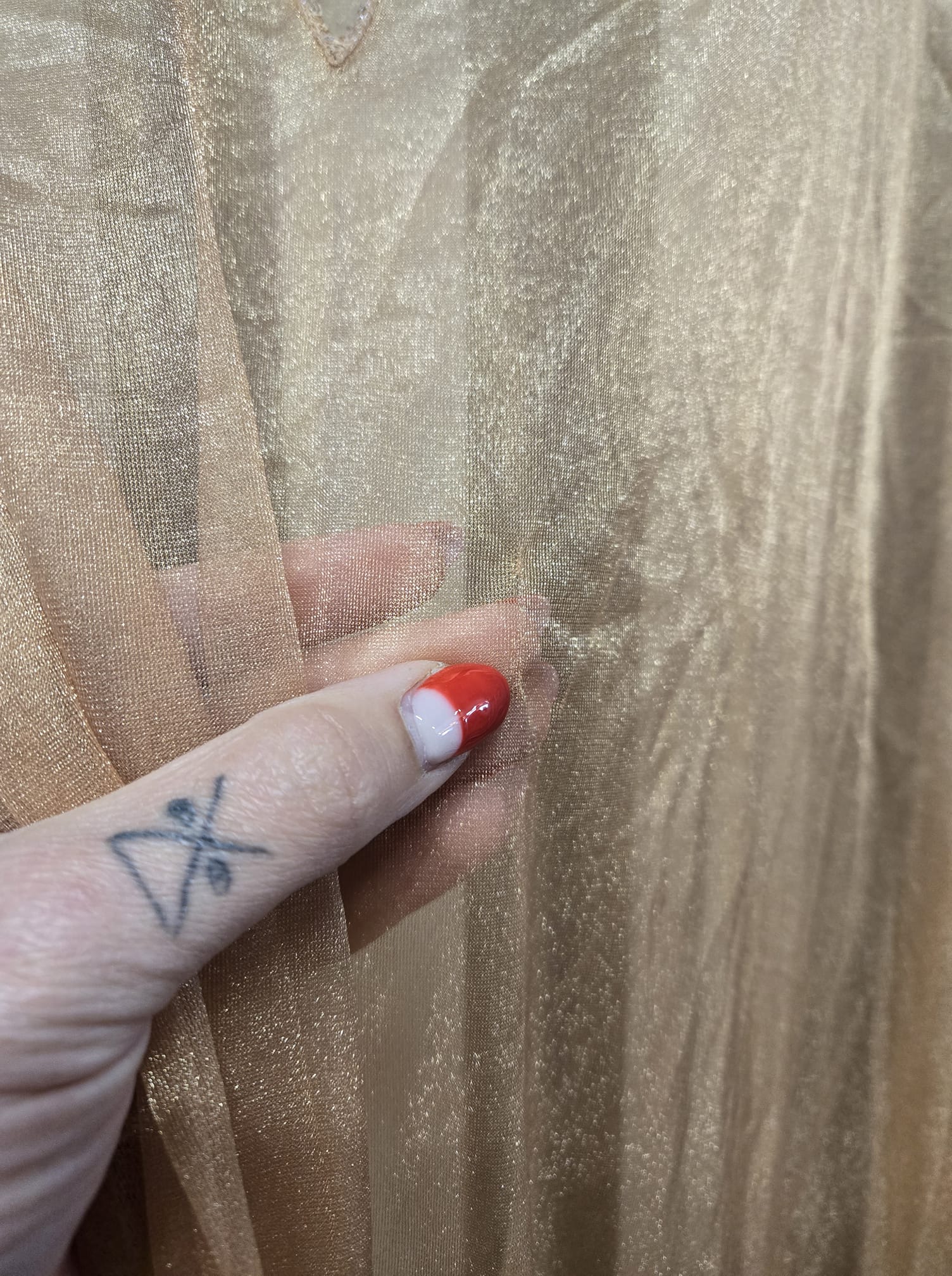 Vintage 70s Orange Sheer Kaftan - Image 6