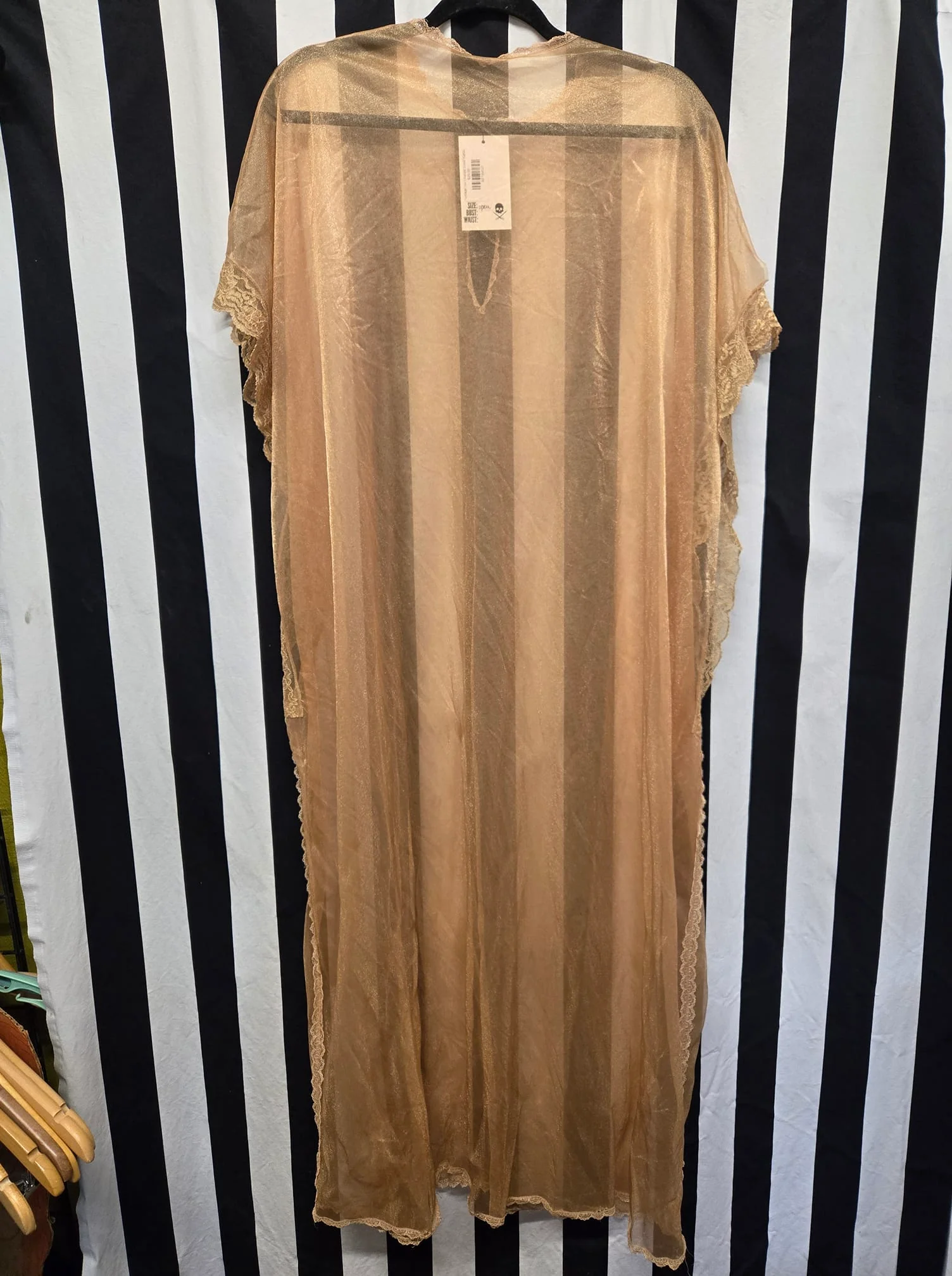 Vintage 70s Orange Sheer Kaftan - Image 7