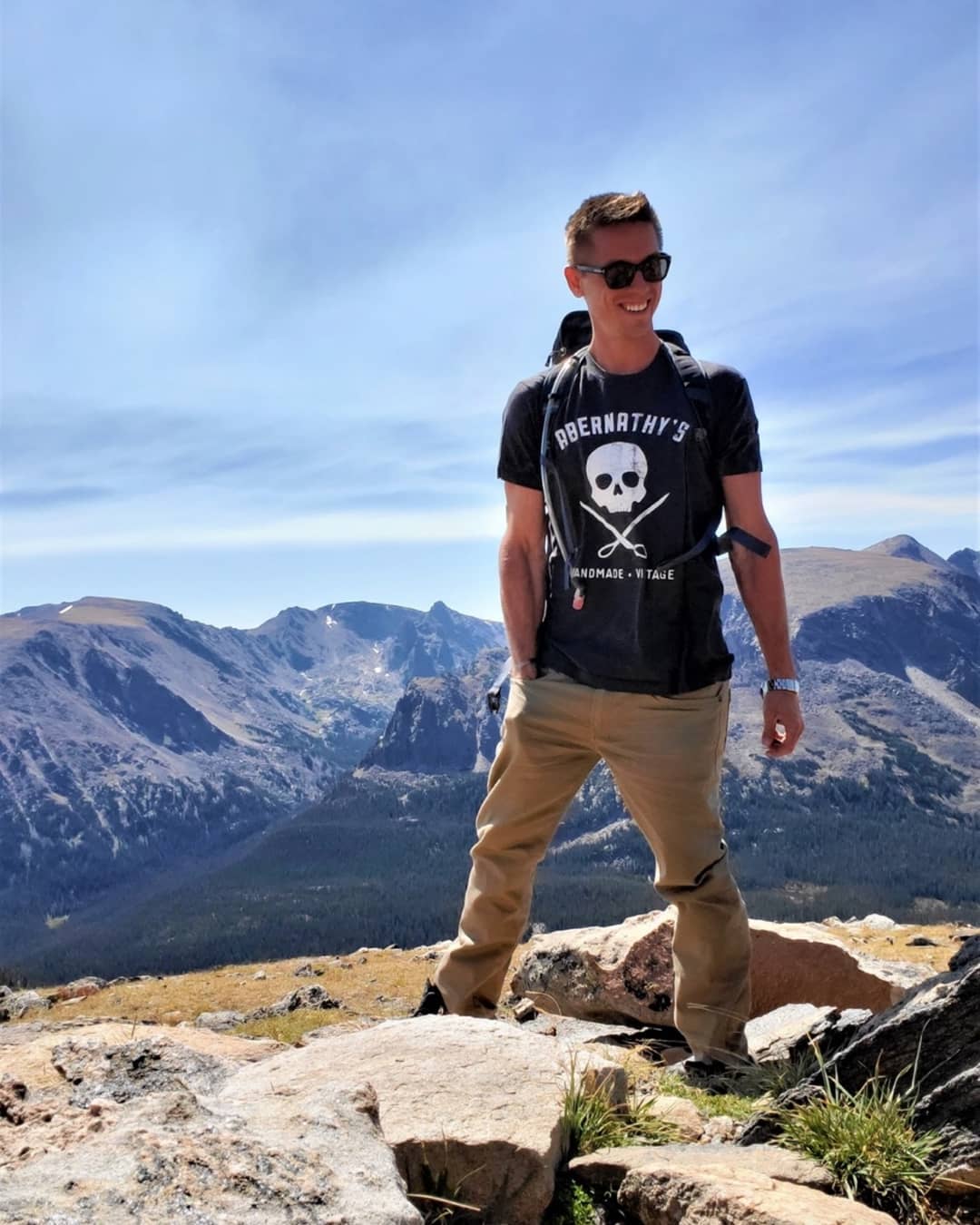Abernathys Skull and Scissors Logo Men's Tshirt - Image 3