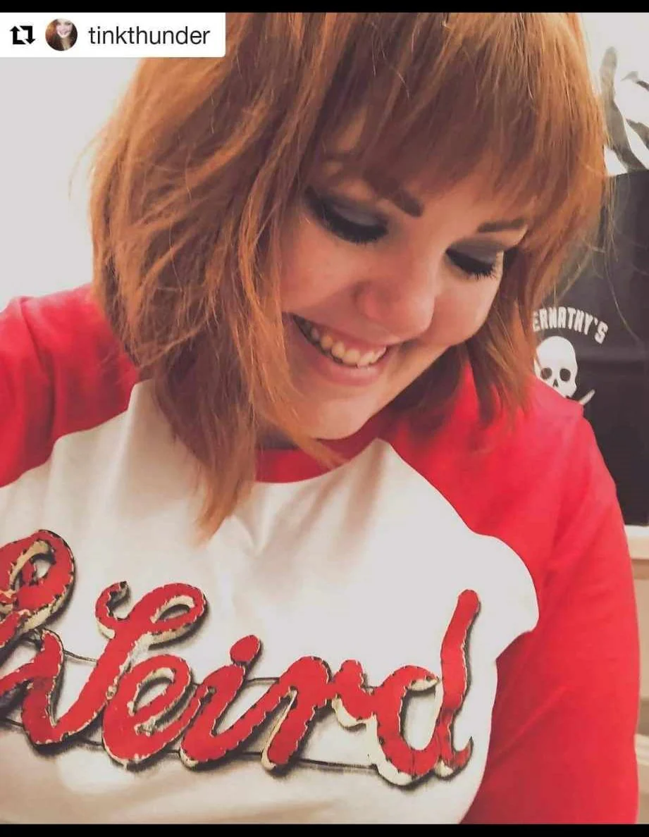 Abernathy's Weird Red & White Raglan Tshirt - Image 11