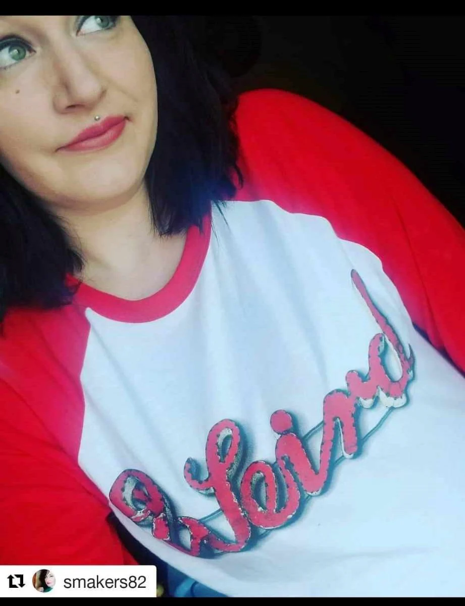 Abernathy's Weird Red & White Raglan Tshirt - Image 13