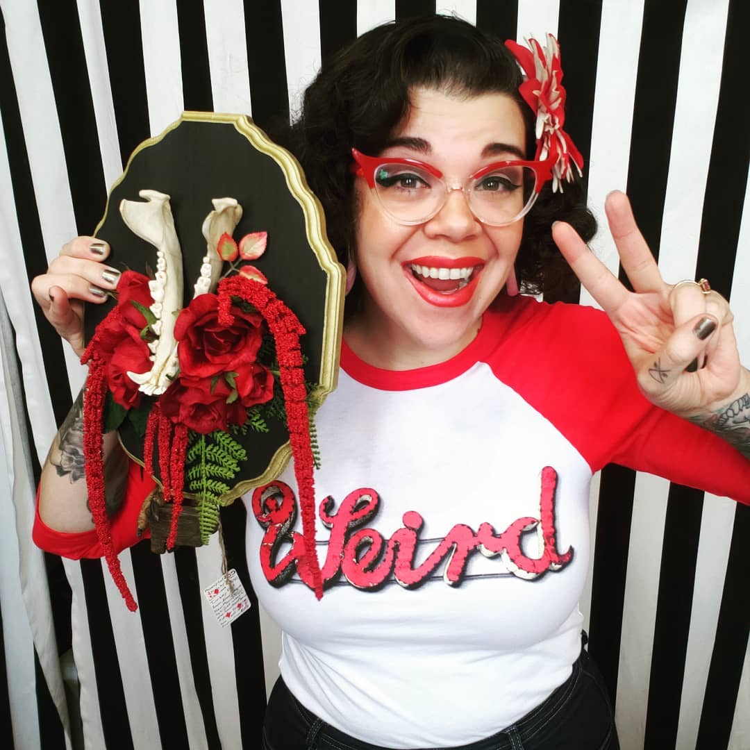 Abernathy's Weird Red & White Raglan Tshirt - Image 7