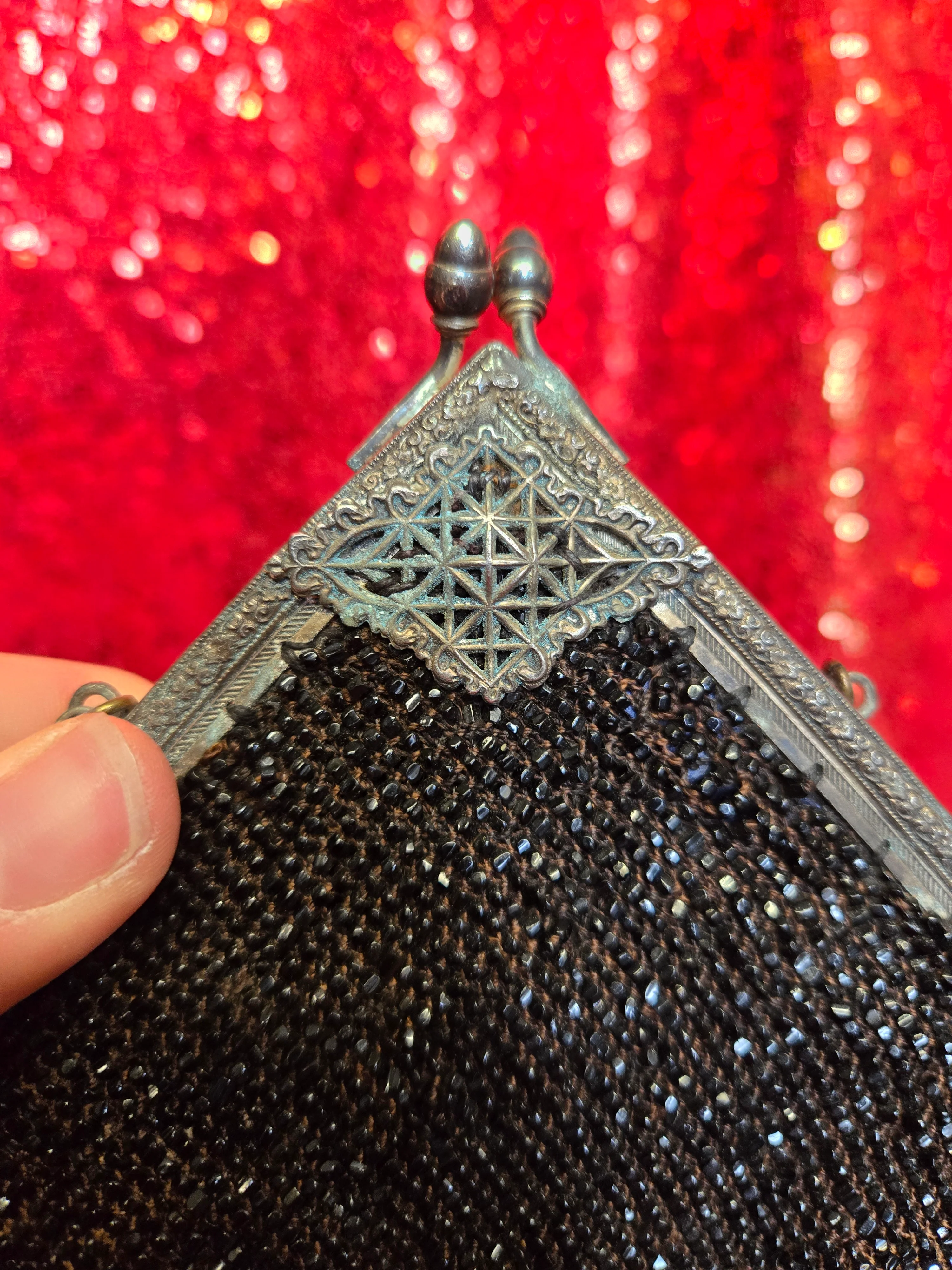 Antique Victorian Glass Beaded Purse - Image 7