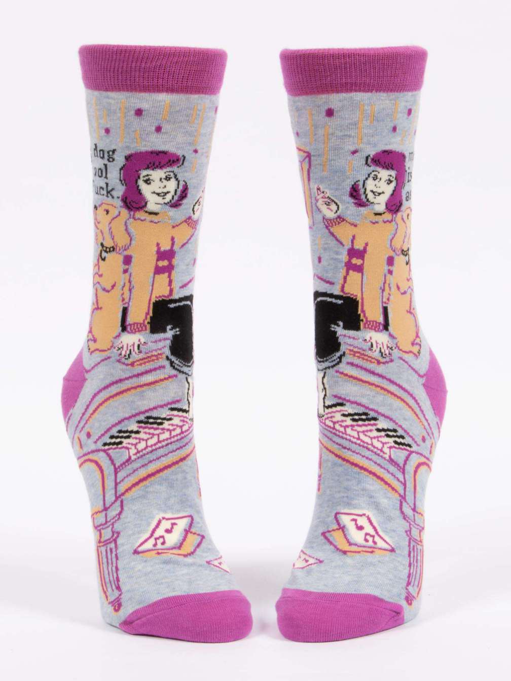 Blue Q - My Dog Is Cool As F*ck Womens Crew Sock - Image 2