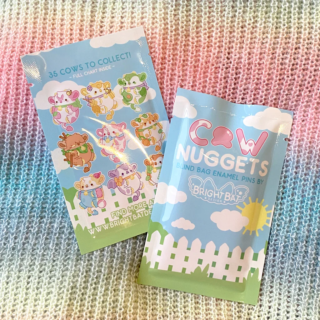 Bright Bat Design - Cow Nuggets Blind Mystery Bag Enamel Pin