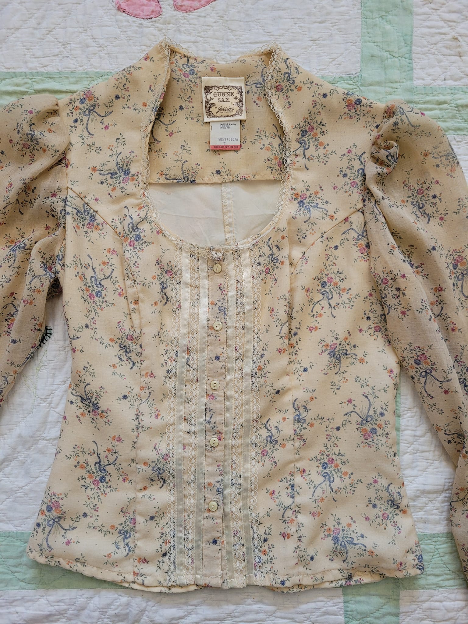 Gunne Sax 70s Tan Top and Skirt Set - Image 10