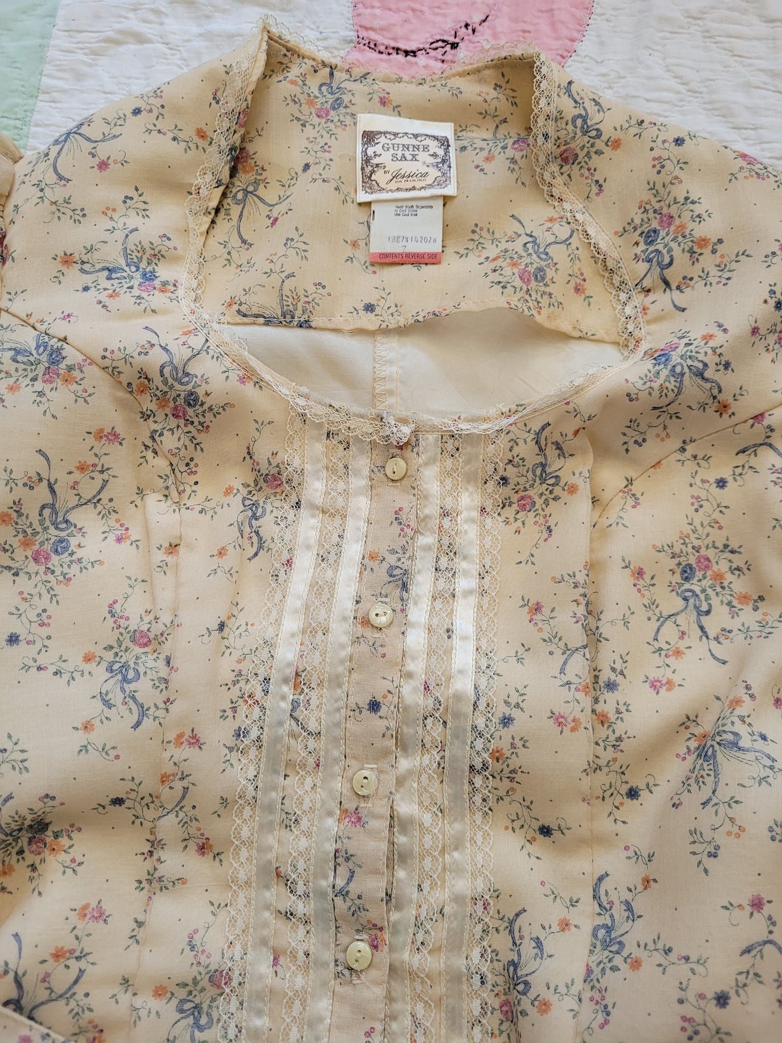 Gunne Sax 70s Tan Top and Skirt Set - Image 11
