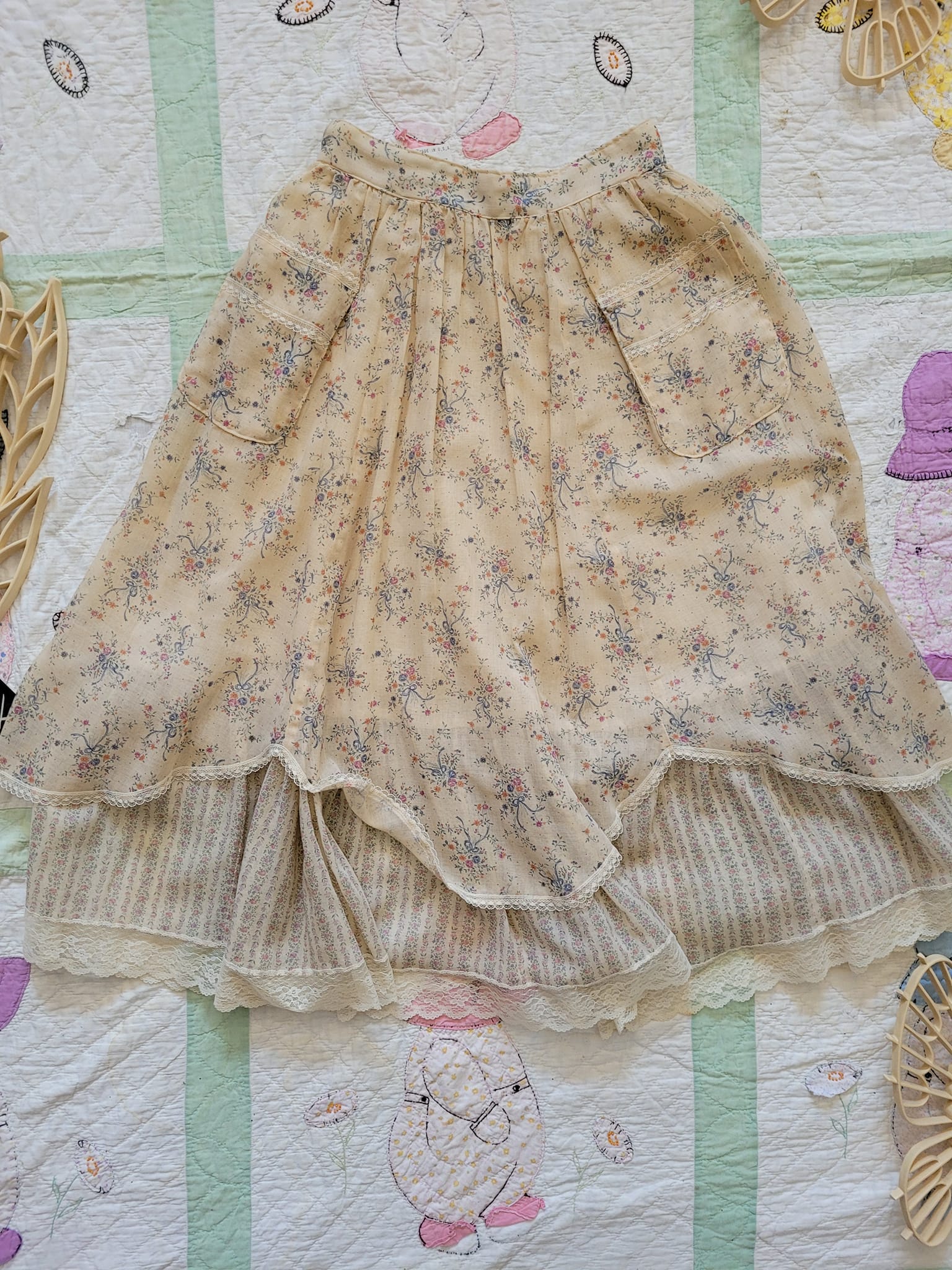 Gunne Sax 70s Tan Top and Skirt Set - Image 16