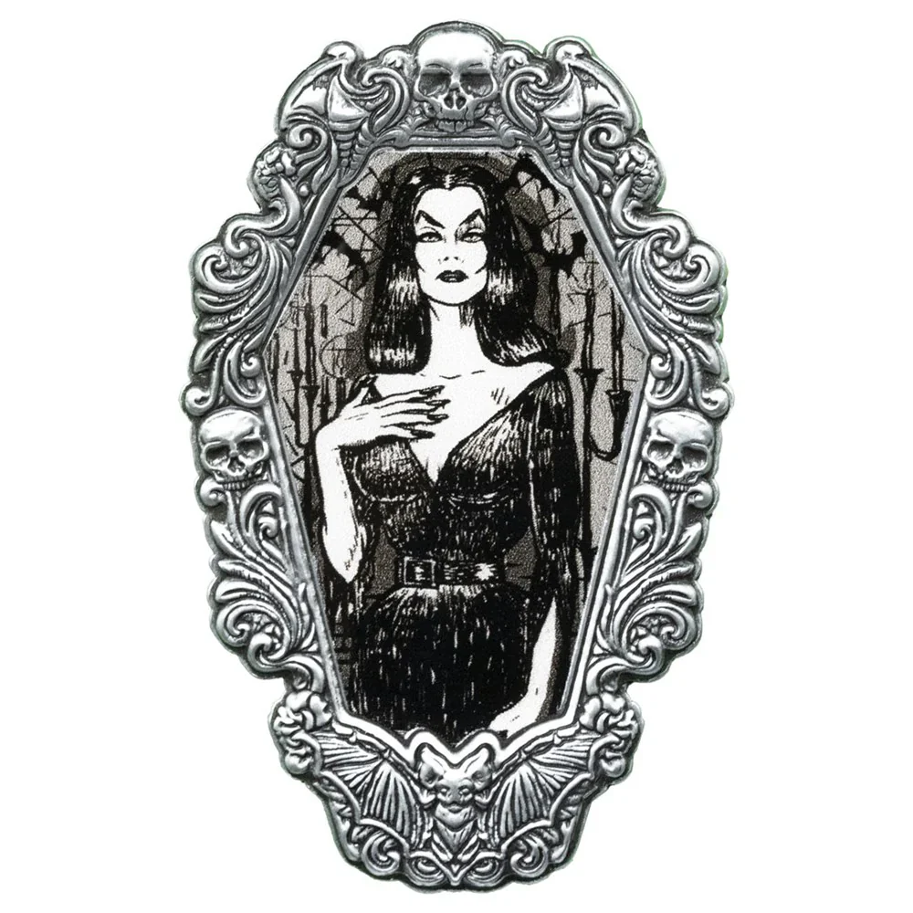 Kreepsville Vampira Gorey Gothic Frame Enamel Pin