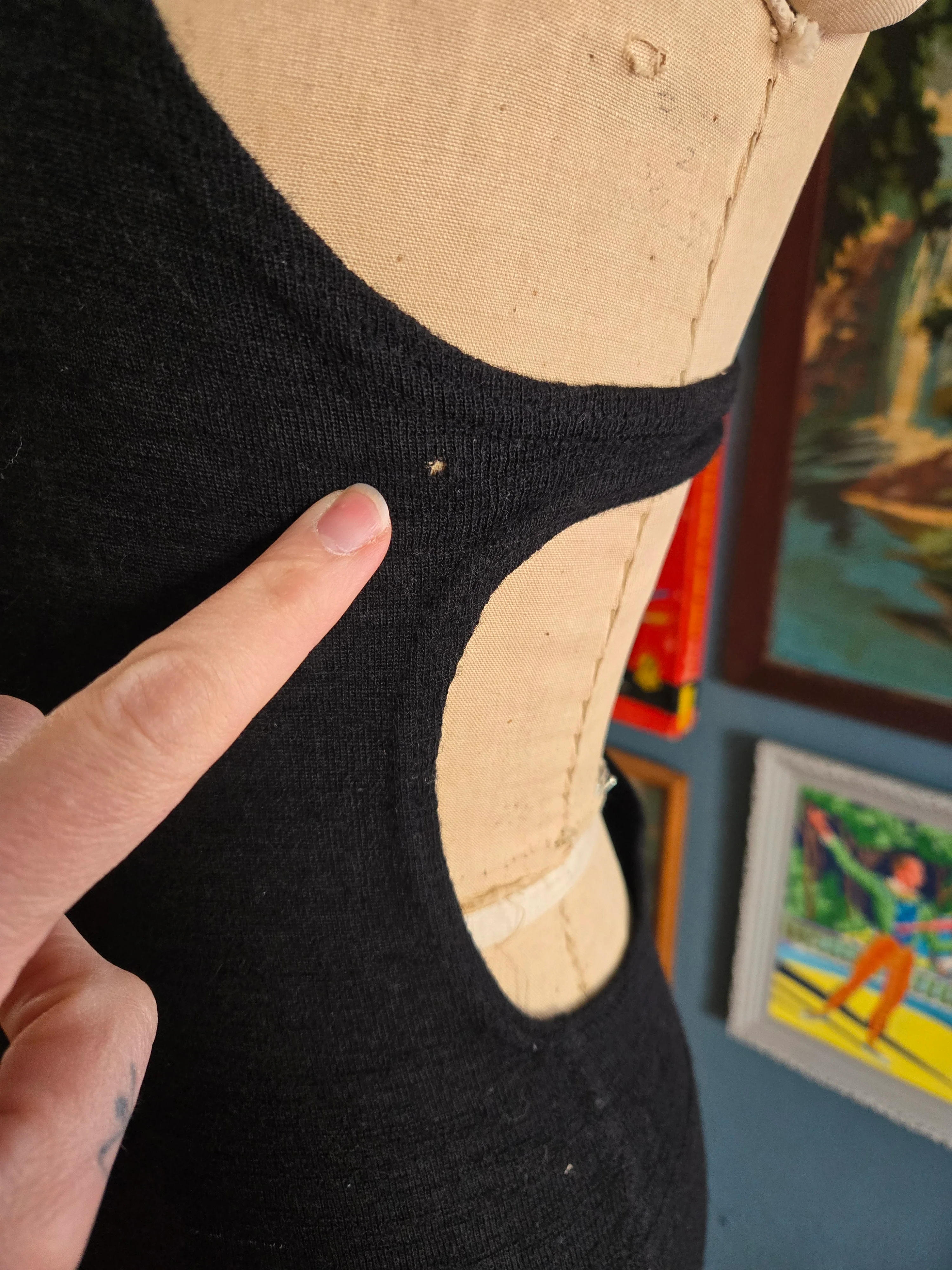 Vintage 20s Indera Figurfit Black Wool Swimsuit - Image 3