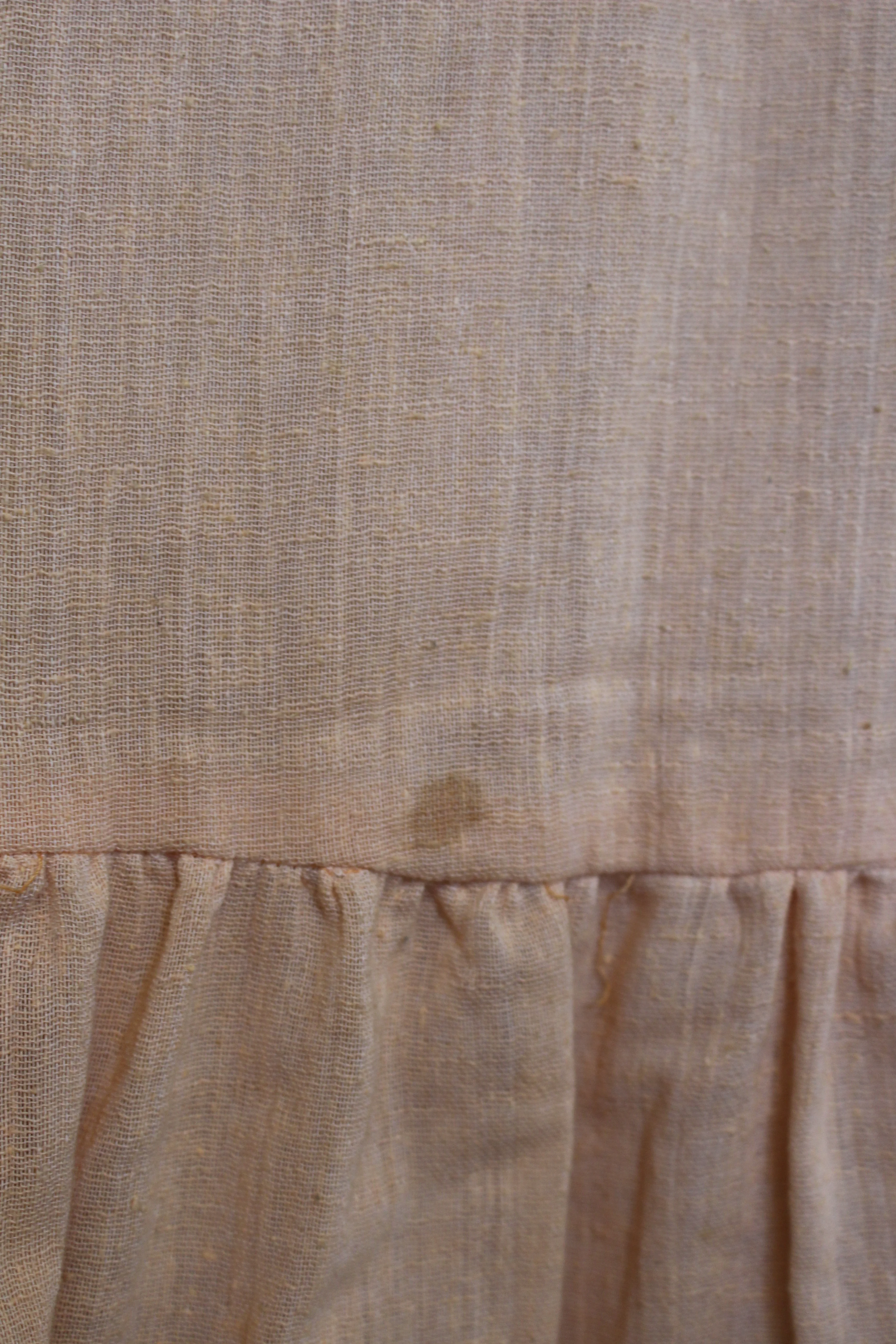 Vintage 1970s Peach Linen Maxi Dress - Image 11