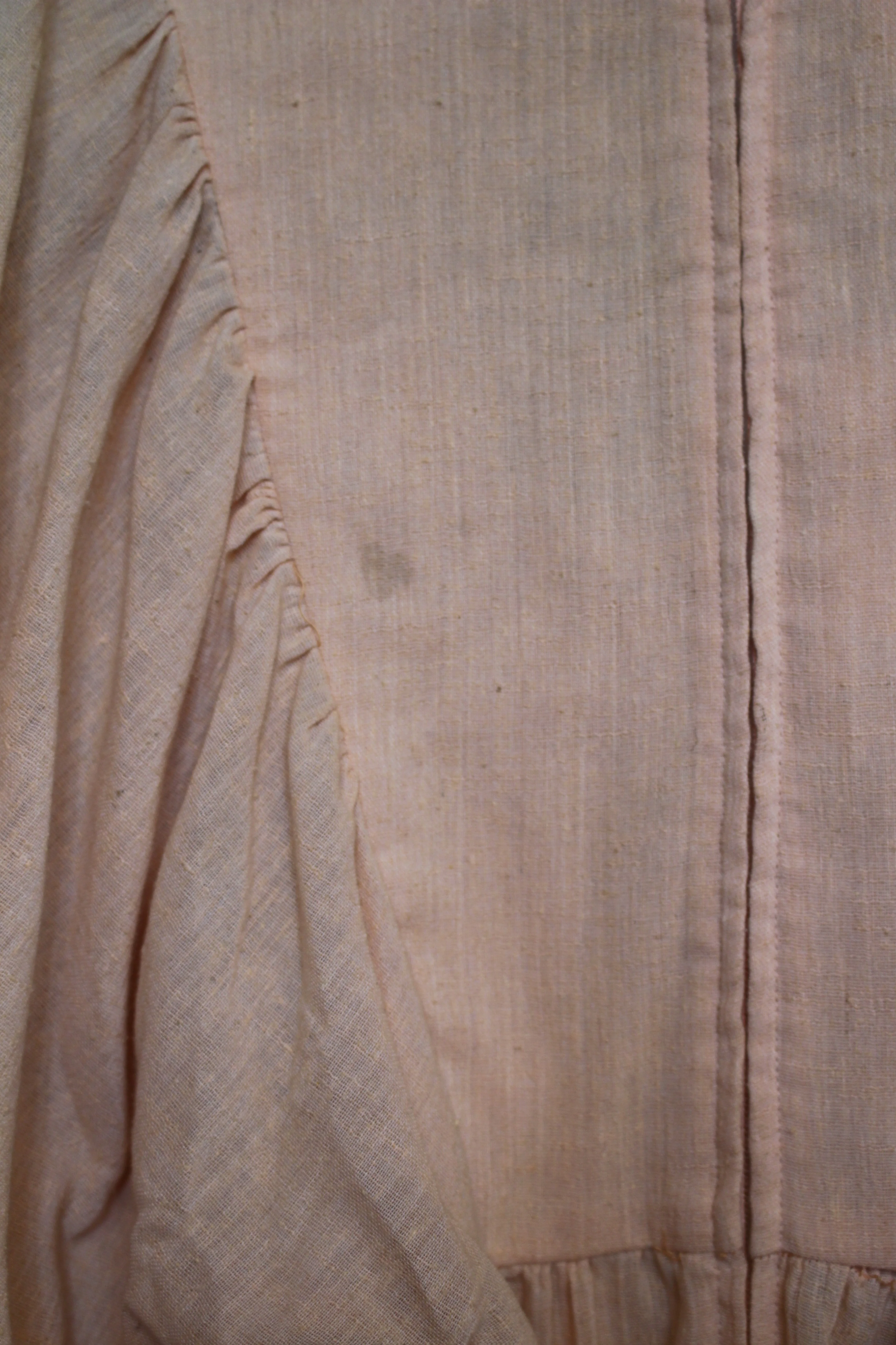 Vintage 1970s Peach Linen Maxi Dress - Image 8
