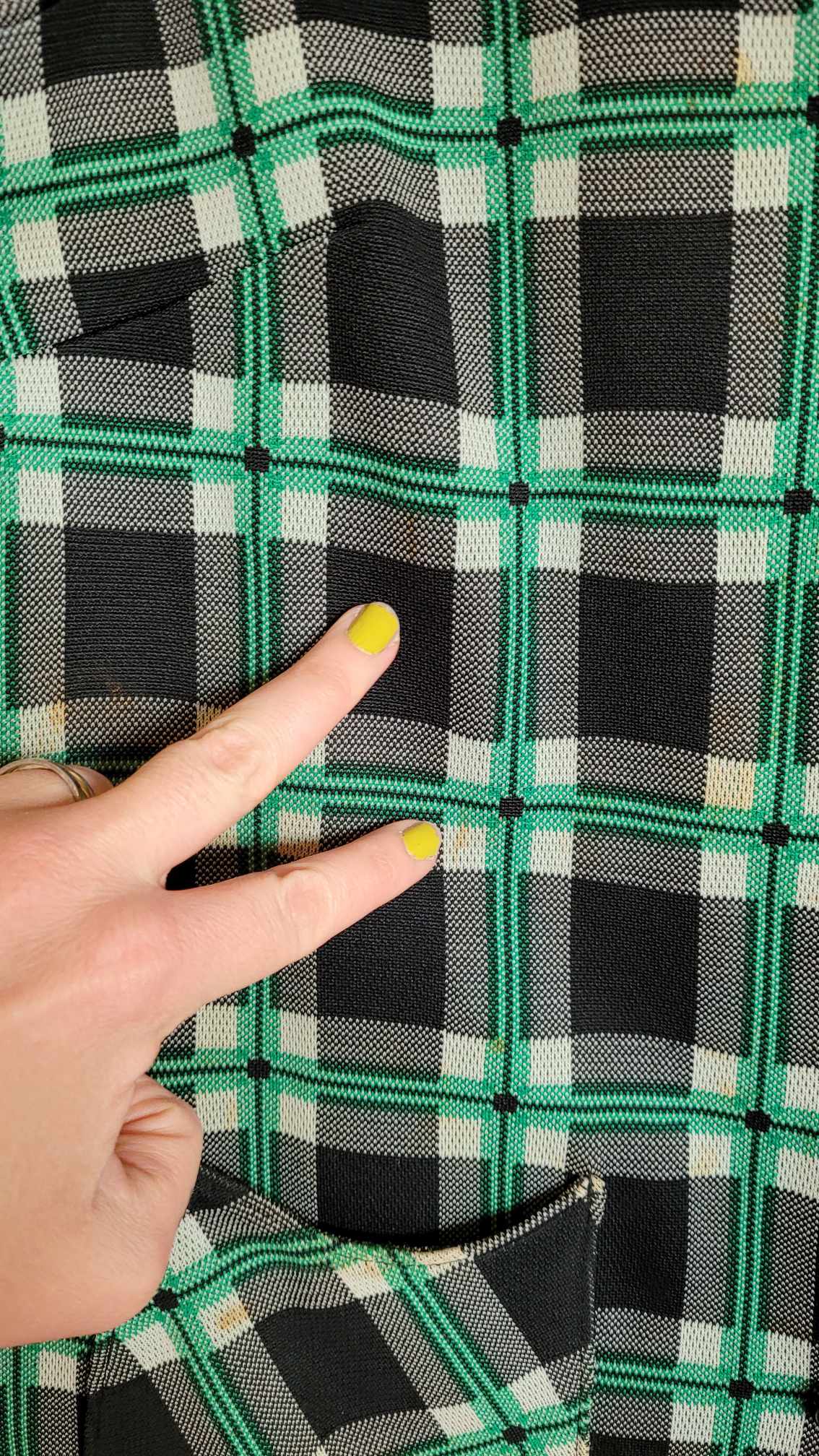 Vintage 1960s Green Plaid Vest - Image 6
