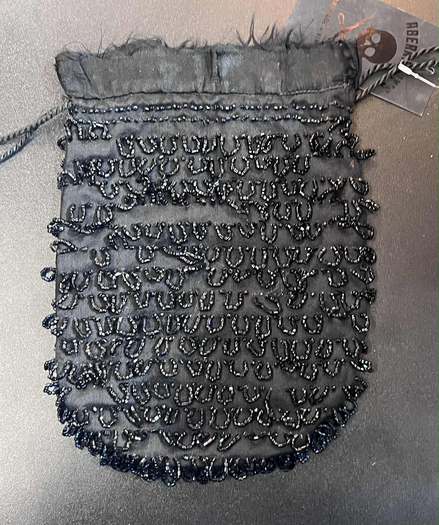 Vintage 20's Black and Iridescent Blue Beaded Bag - Image 8