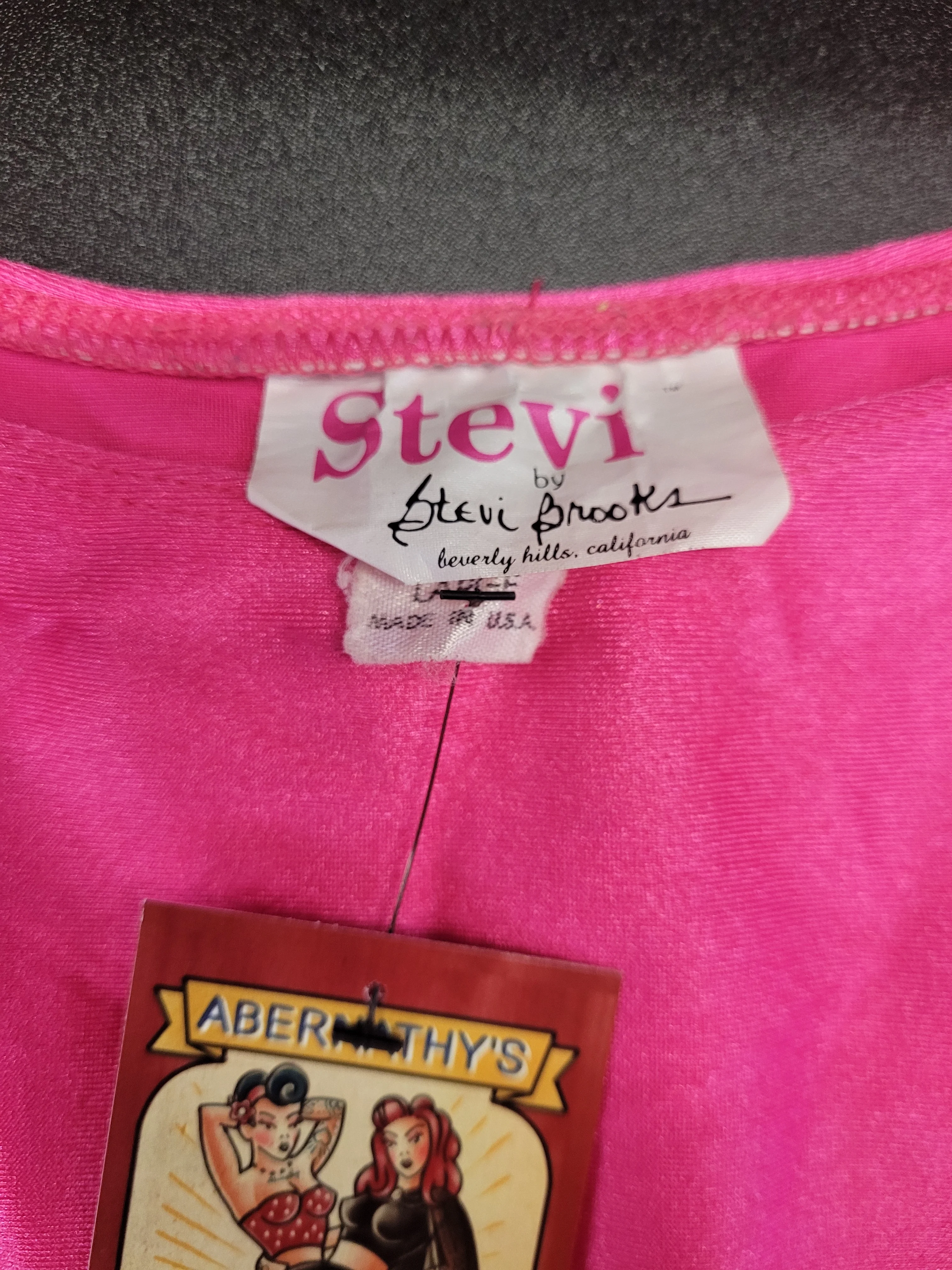 Vintage Pink Spandex Bralette Size MD - Image 4