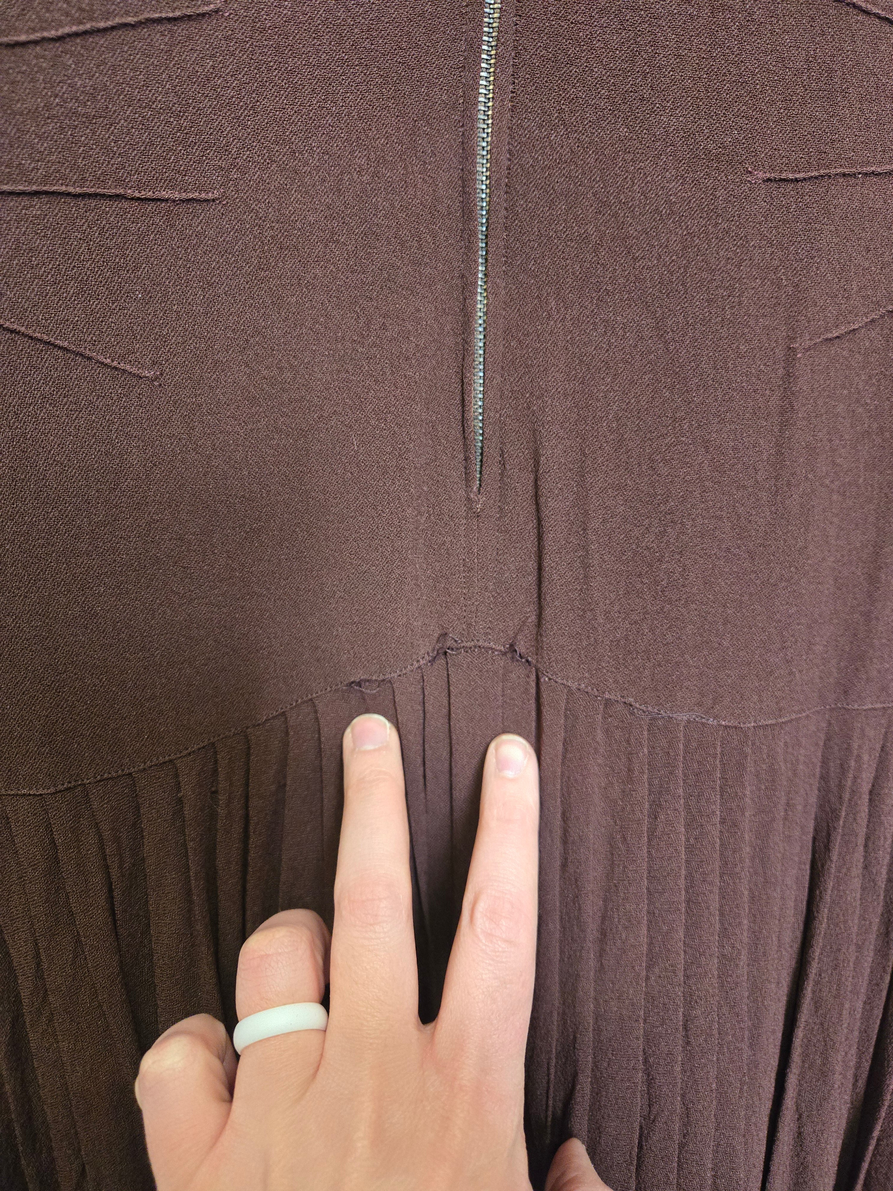 Vintage 40s brown crepe dress - Image 8