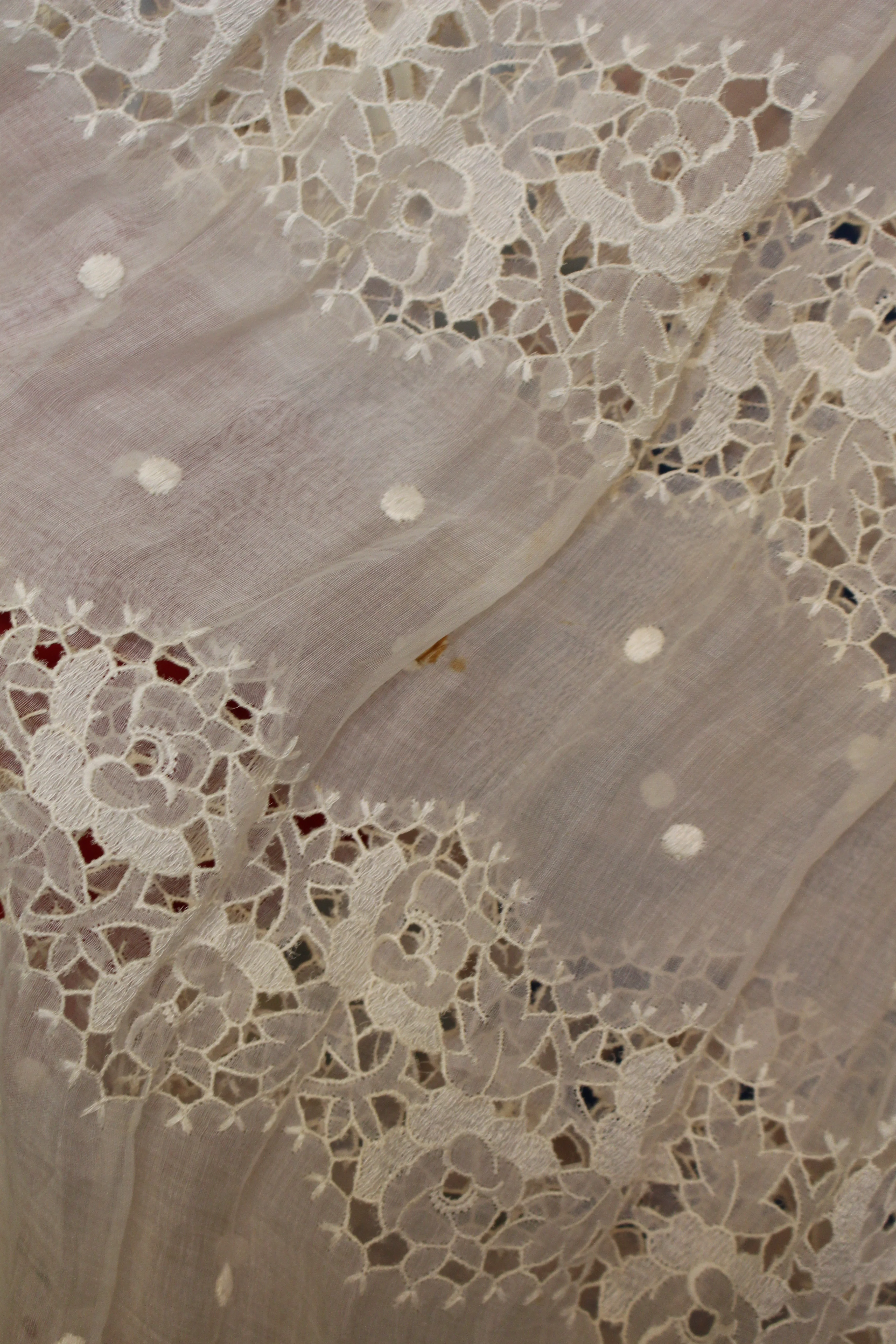 Vintage 1940s Sheer White Lace Dress - Image 7