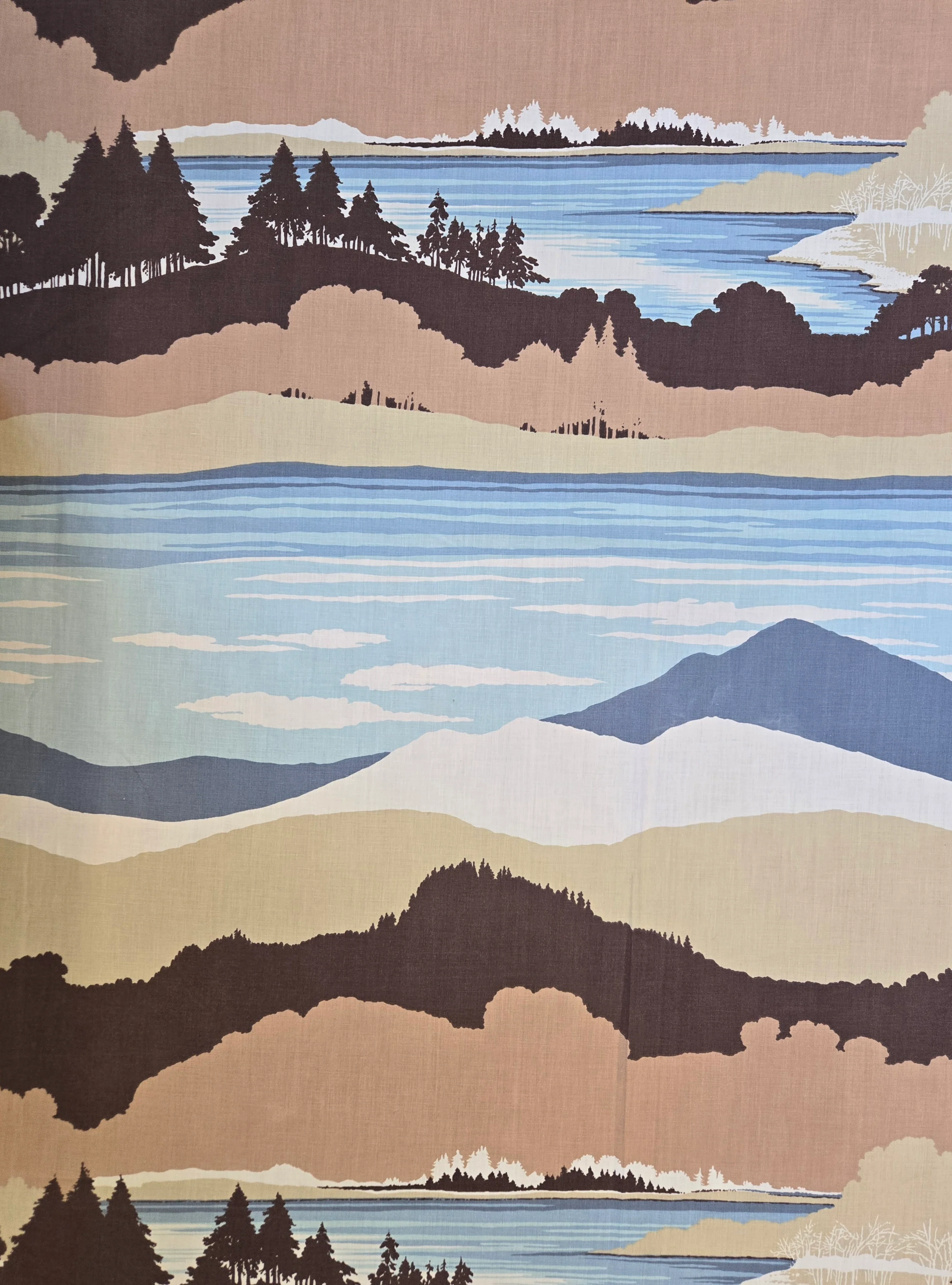 Vintage 70s Mountain Sky Double Sheet Set