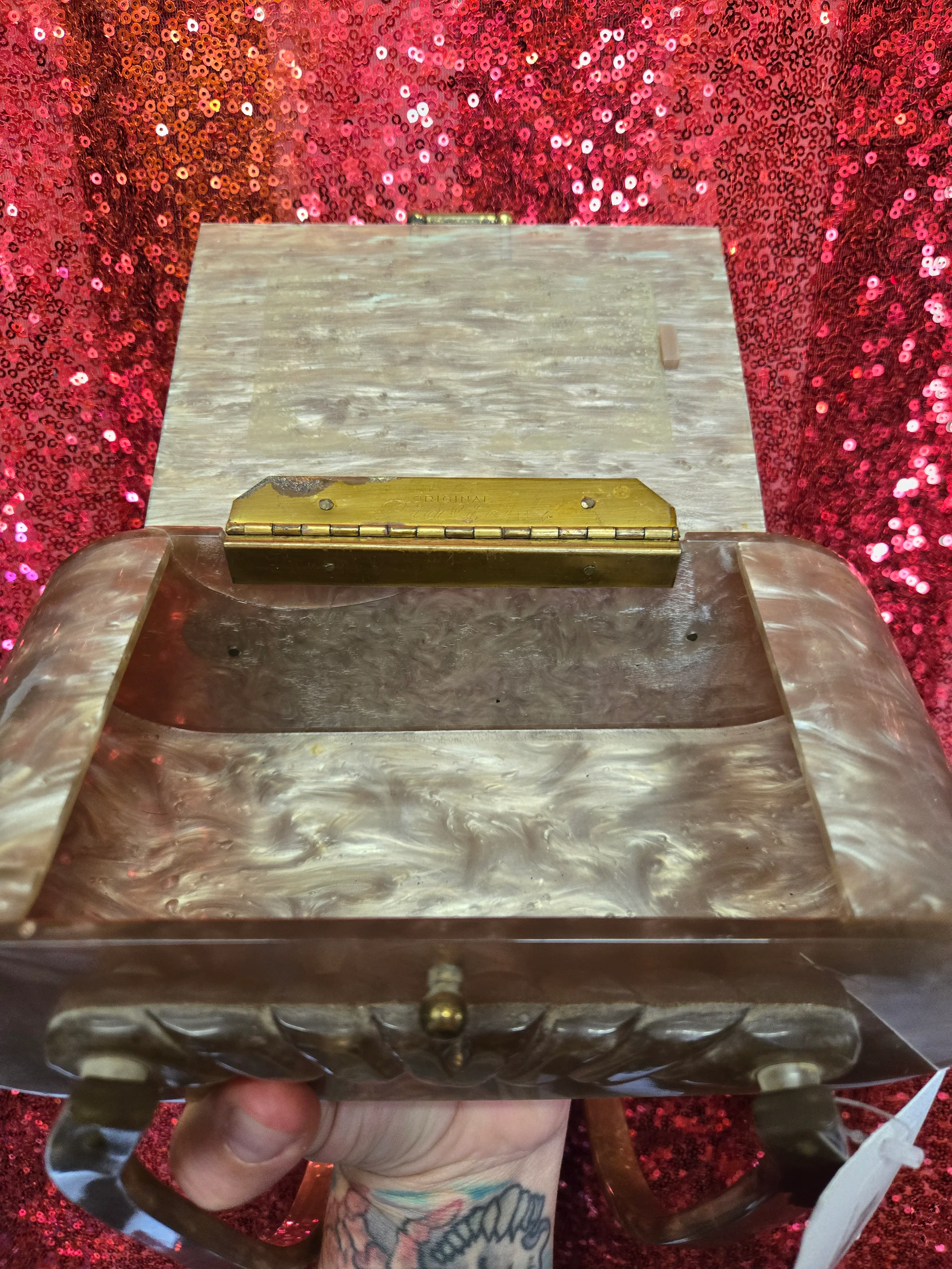 Vintage Rialto Brown Lucite Purse AS IS - Image 5