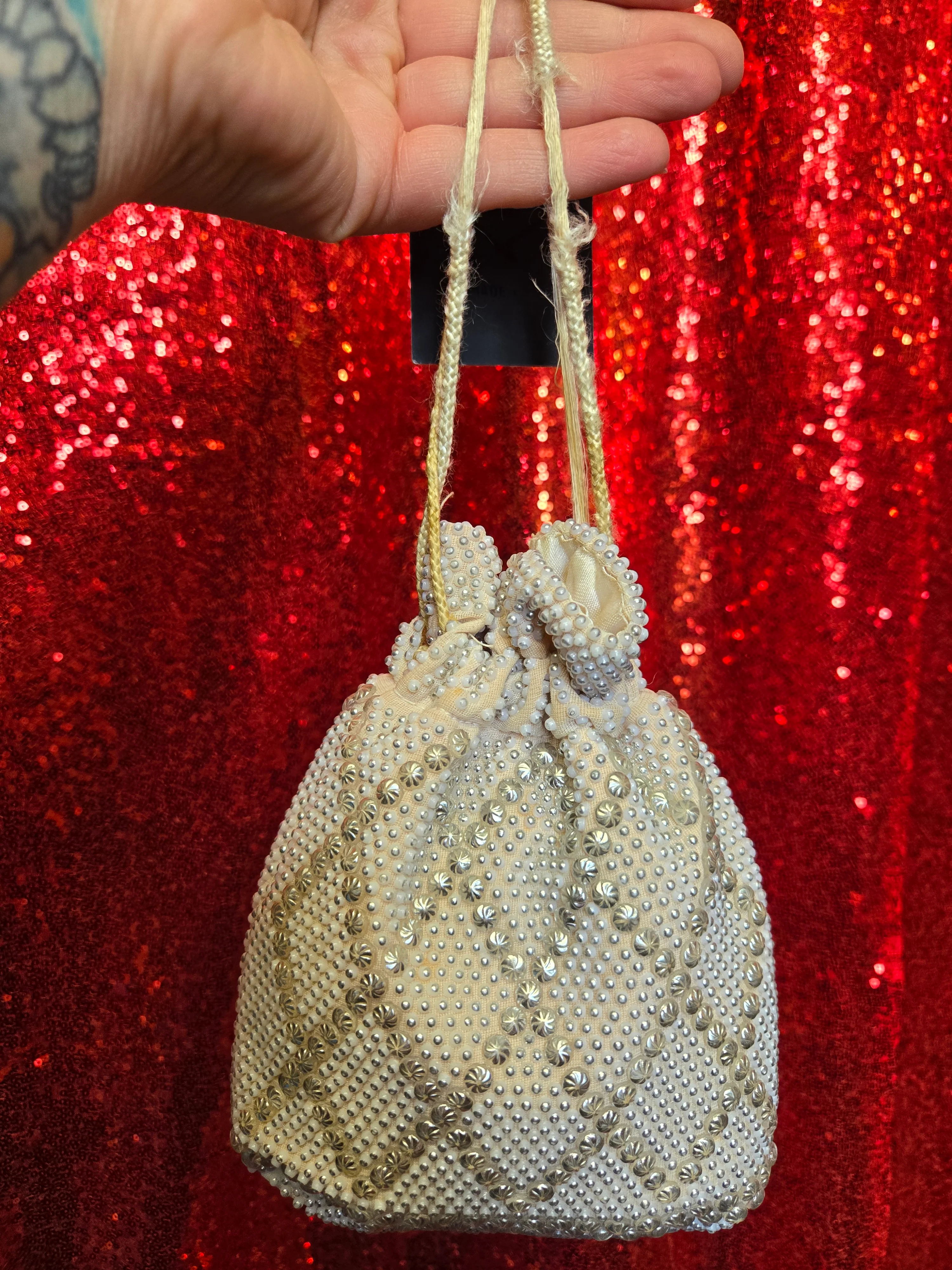 Vintage Golden Name Draw string pouch bag - Image 2