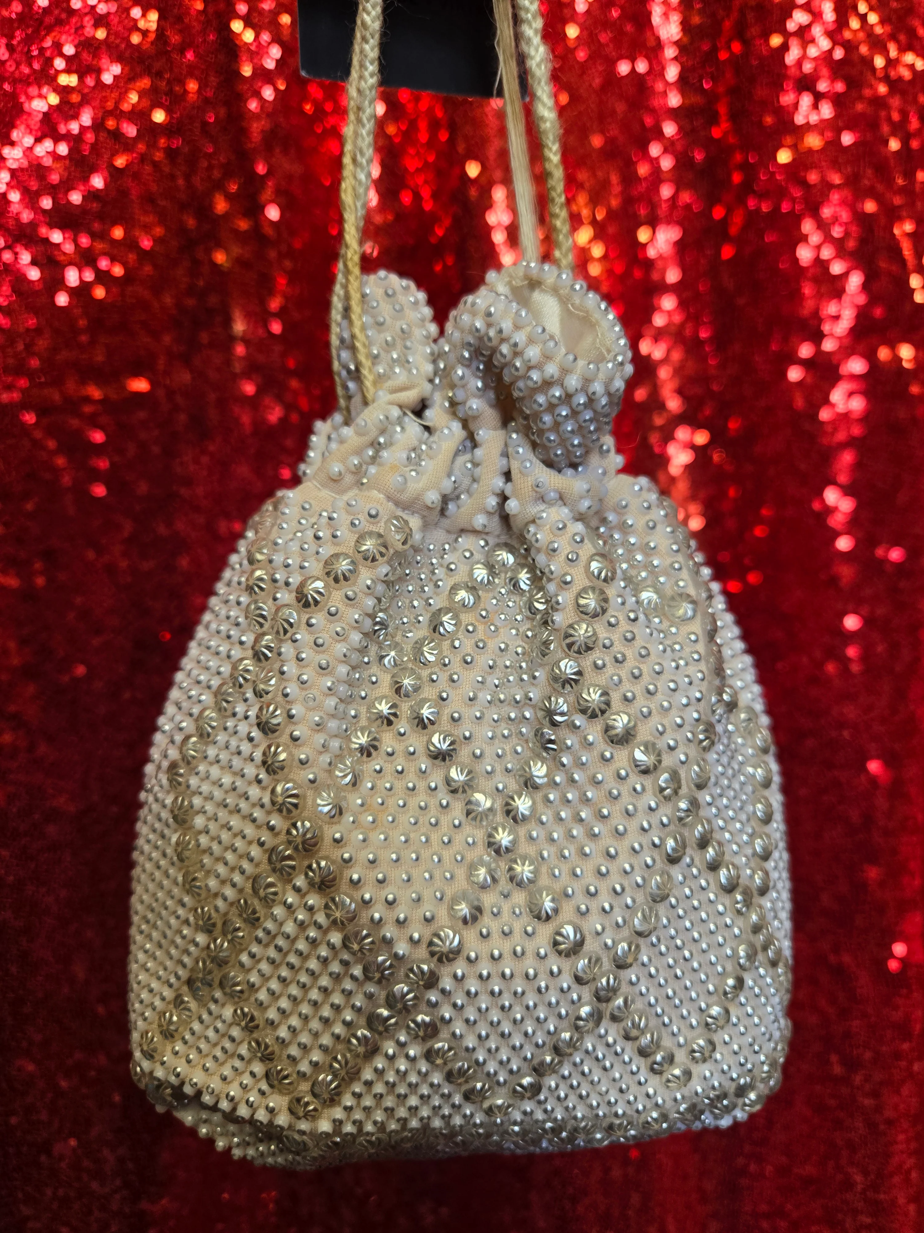 Vintage Golden Name Draw string pouch bag - Image 4