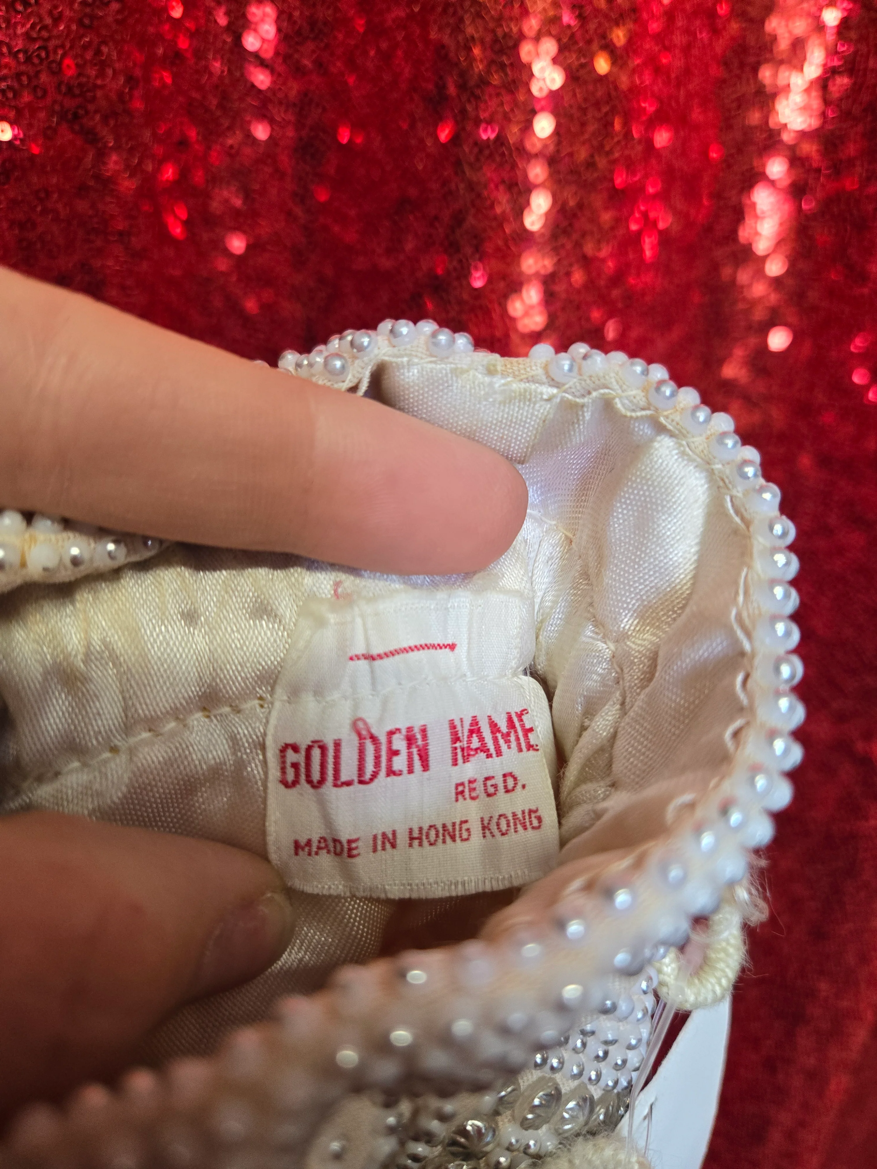 Vintage Golden Name Draw string pouch bag - Image 7