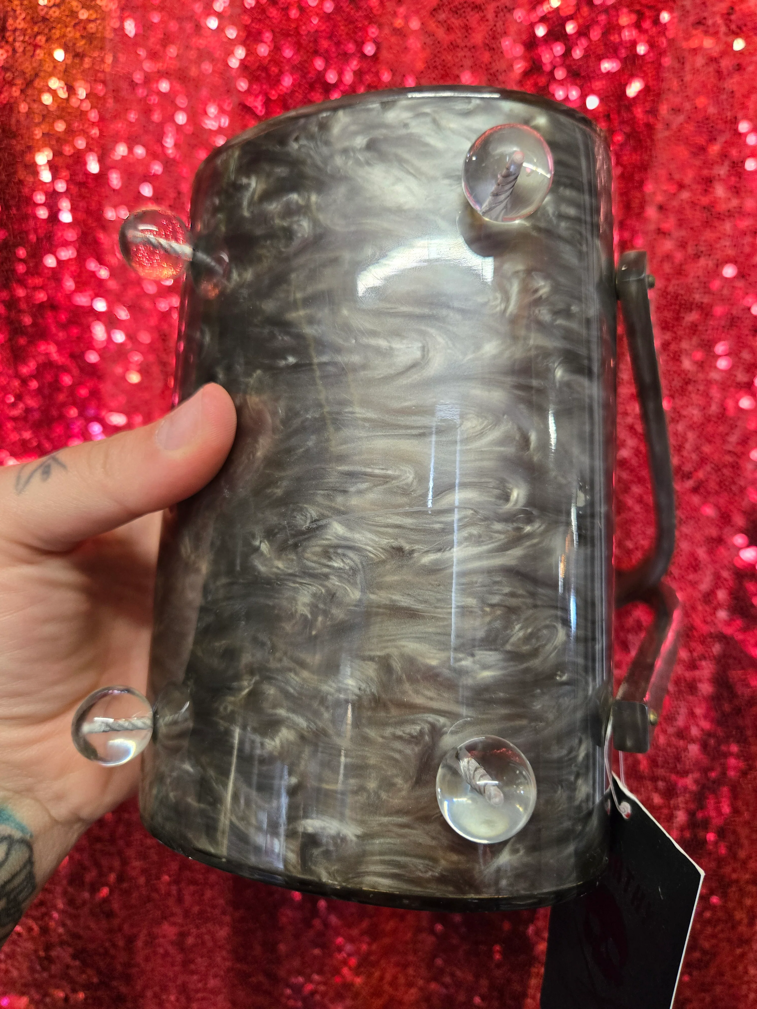 Vintage Grey Lucite Purse - Image 8