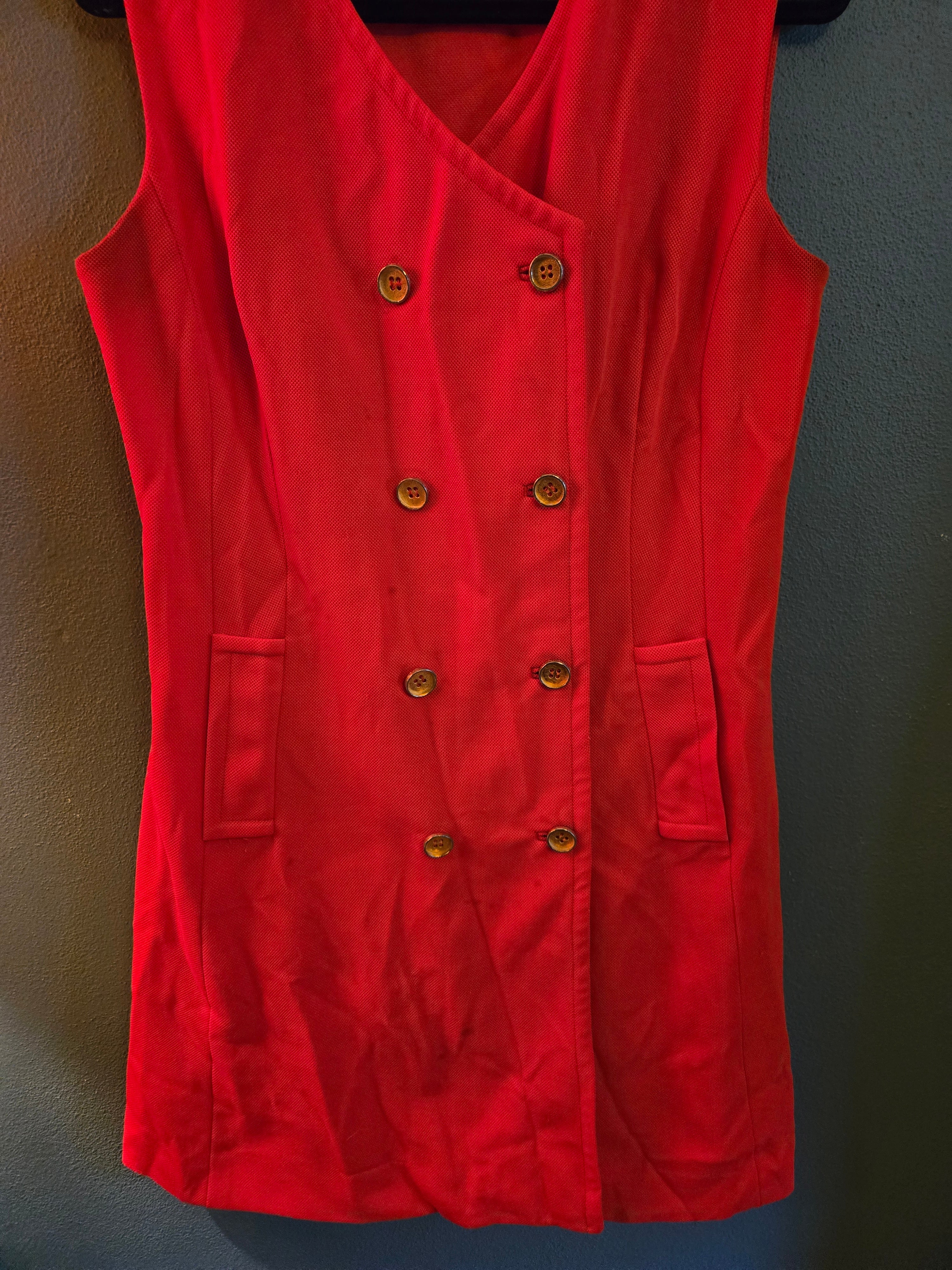 Vintage Orange Button Dress - Image 3