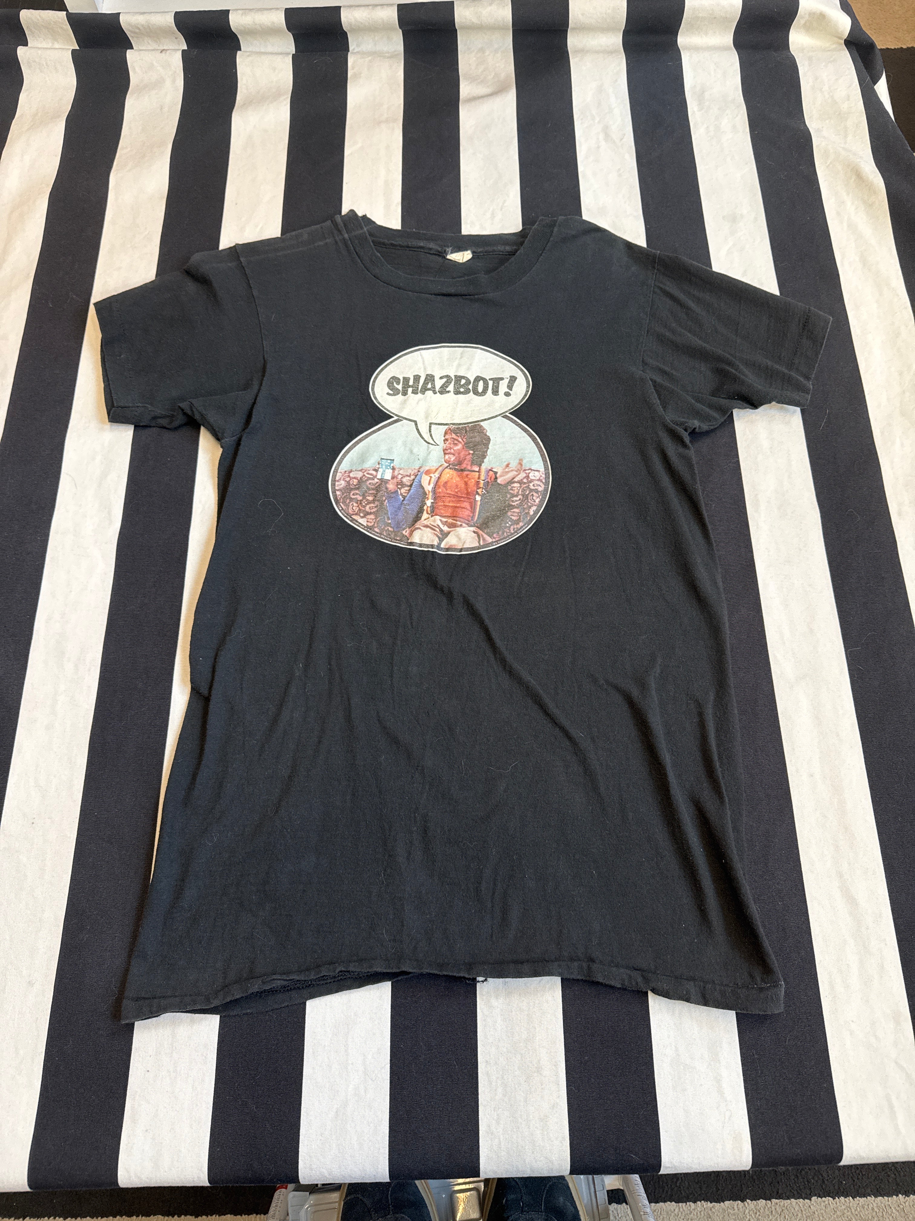 Vintage 70s Shazbot Mork & Mindy Black Tshirt - Image 2