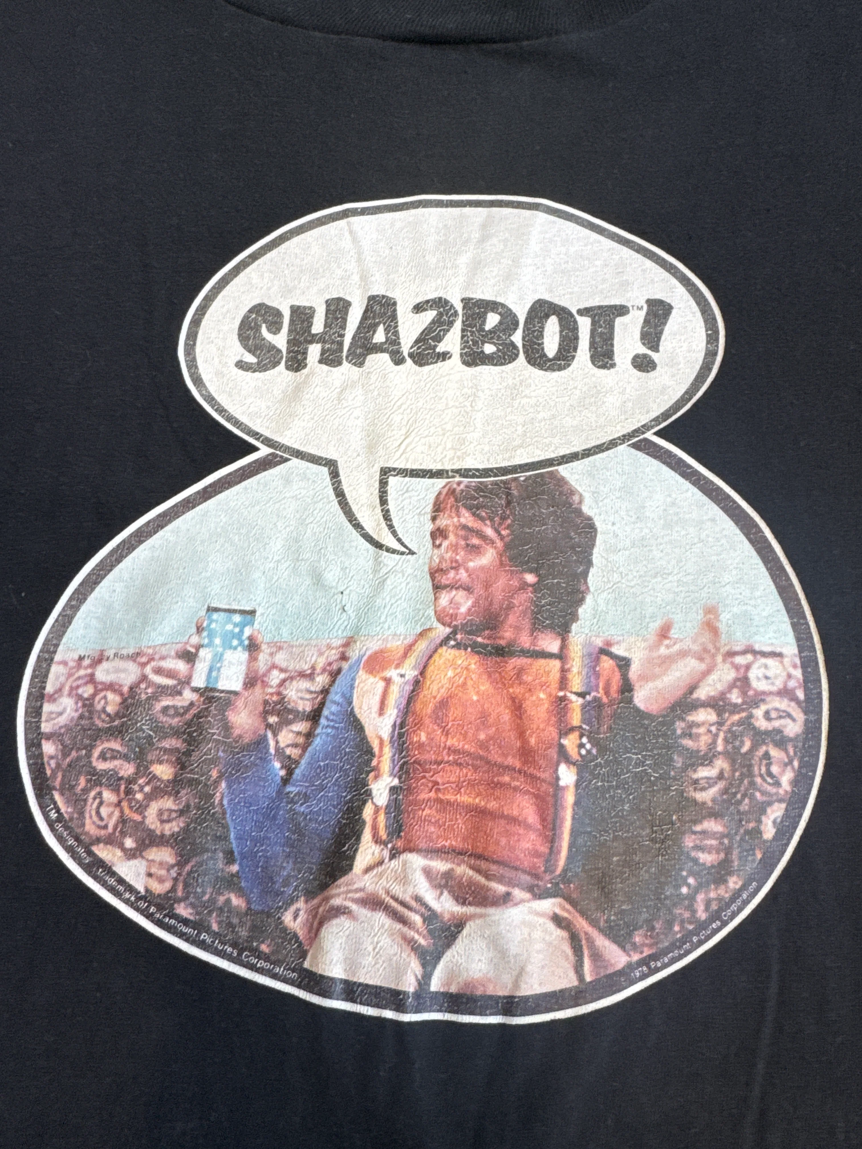 Vintage 70s Shazbot Mork & Mindy Black Tshirt - Image 3