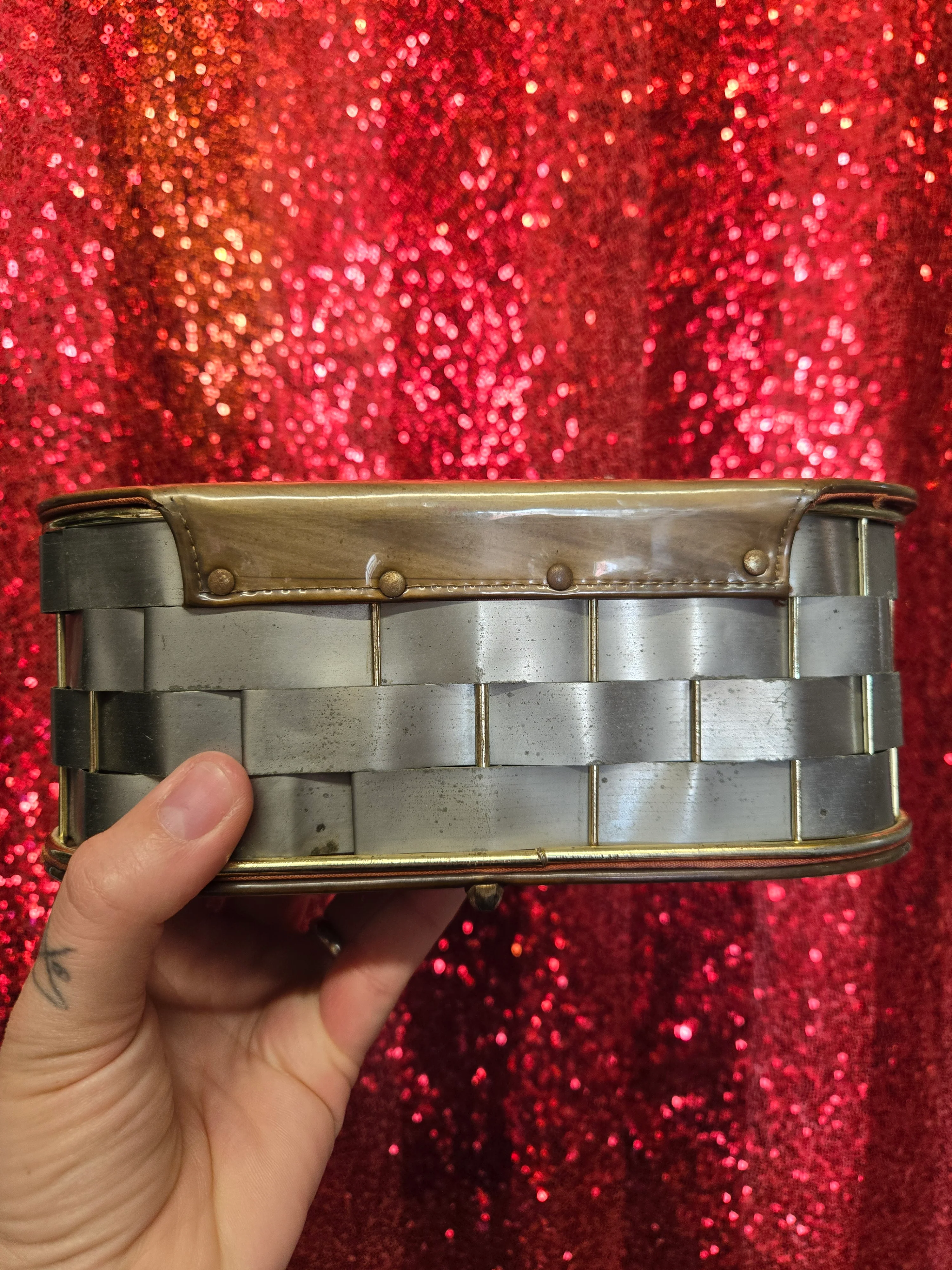 Vintage Vinyl and Aluminum Box Bag - Image 9