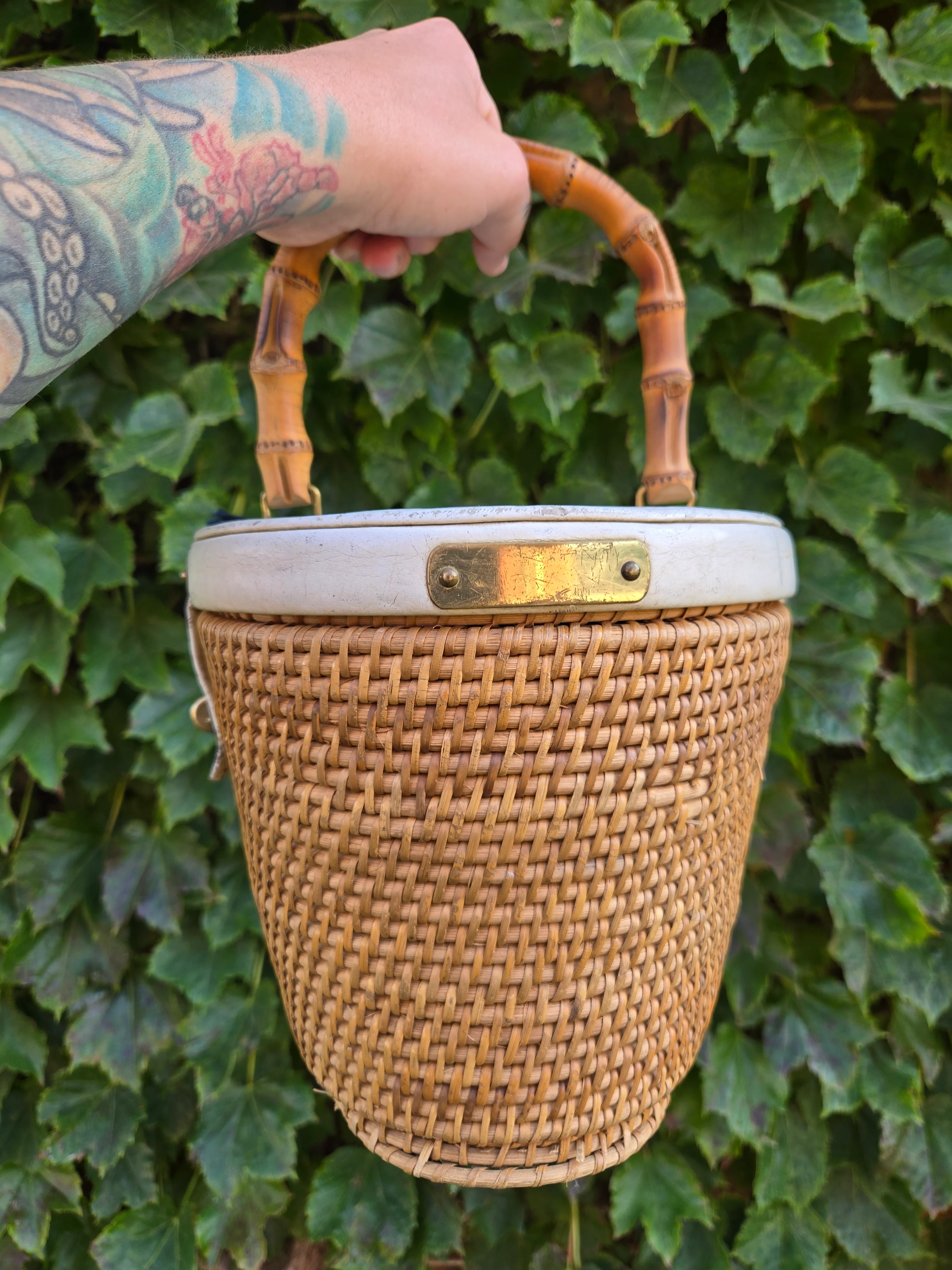 Vintage Wicker Bucket Bag - Image 5